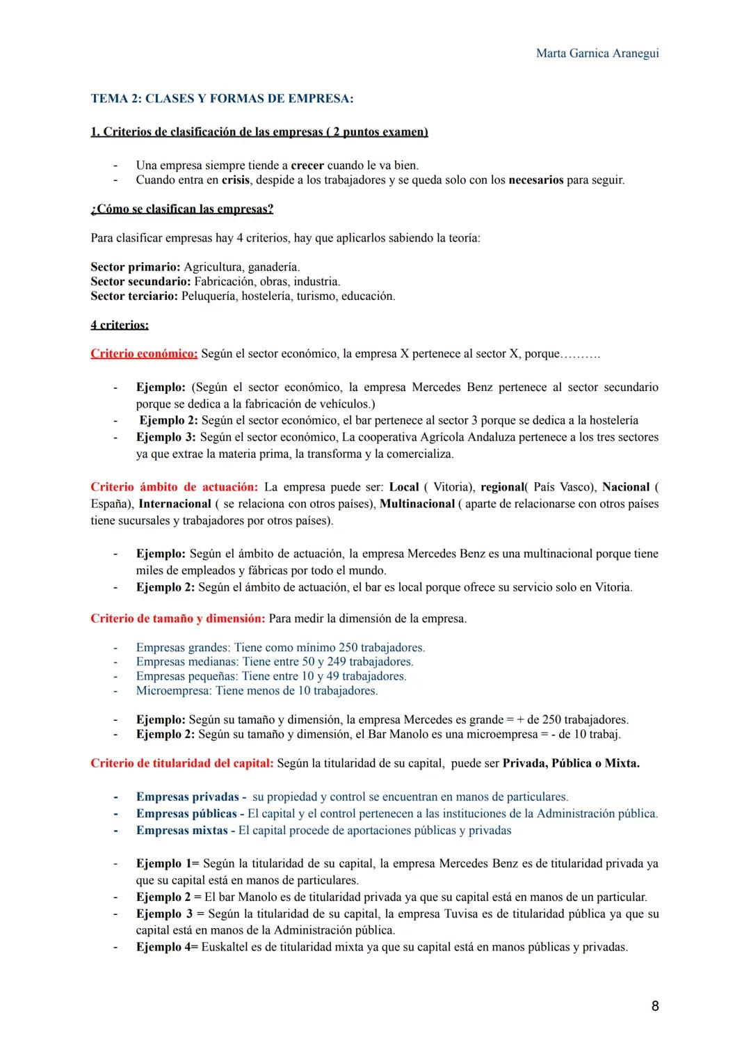 TEMA 1: EL PAPEL DE LA EMPRESA EN LA ECONOMÍA
1.0 Actividad económica y empresa:
Marta Garnica Aranegui
La actividad económica surge con el 