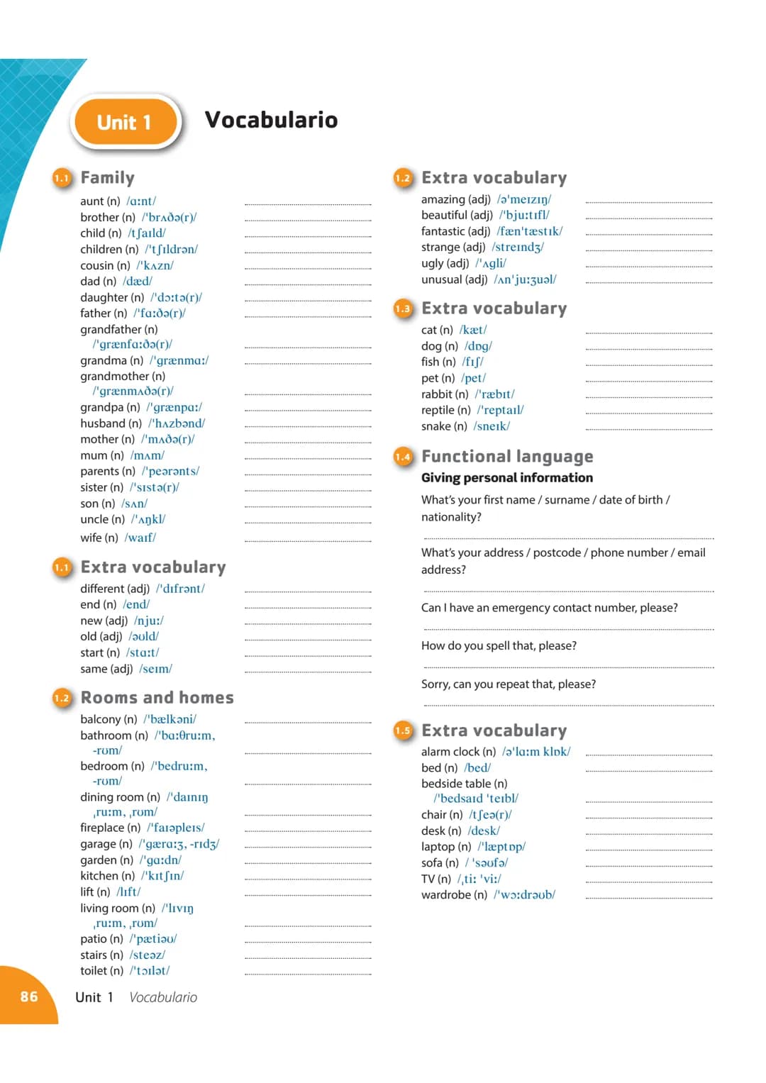 80
Subject pronouns and Possessive
adjectives
Pronombres sujeto
I
Starter Gramática
unit
you
he/she/it
we
Adjetivos posesivos
my
your
his/he