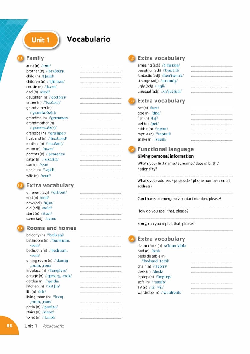 80
Subject pronouns and Possessive
adjectives
Pronombres sujeto
I
Starter Gramática
unit
you
he/she/it
we
Adjetivos posesivos
my
your
his/he