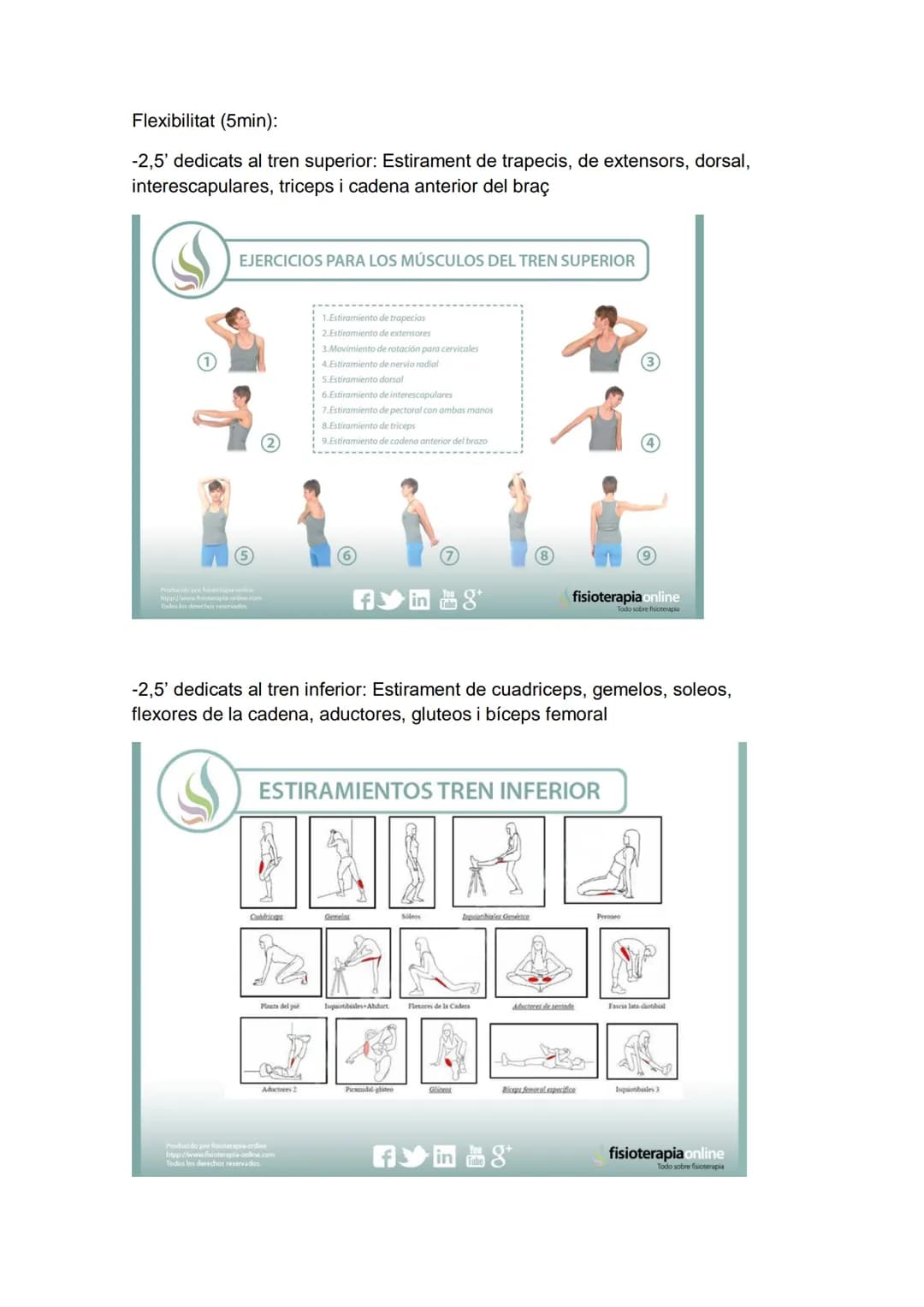 Lunes dia 5 de noviembre segunda semana
Escalfament: (5min)
- Trote continuo 2 min
-Estirament balístic de tren inferior (lateral i frontal)
