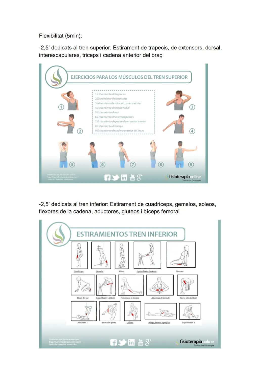 Lunes dia 5 de noviembre segunda semana
Escalfament: (5min)
- Trote continuo 2 min
-Estirament balístic de tren inferior (lateral i frontal)