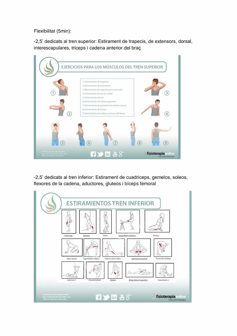 Lunes dia 5 de noviembre segunda semana
Escalfament: (5min)
- Trote continuo 2 min
-Estirament balístic de tren inferior (lateral i frontal)