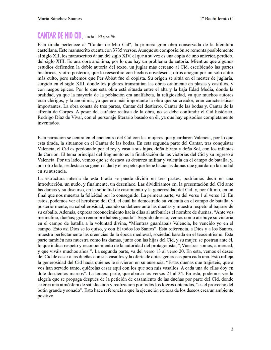 María Sánchez Suanes
Comentarios de texto
1º Bachillerato C
TEXTO 1, Página 92
Carecemos de detalles sobre la autoría del texto, por lo que 