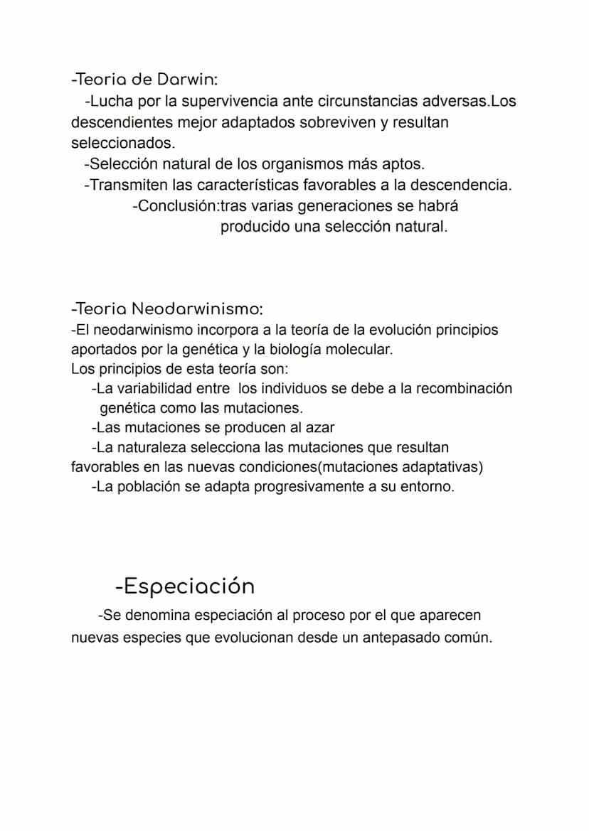 La evolución de los seres vivos
-La existencia de fósiles constituye una de las primeras evidencias a favor de la
evolución de los seres viv