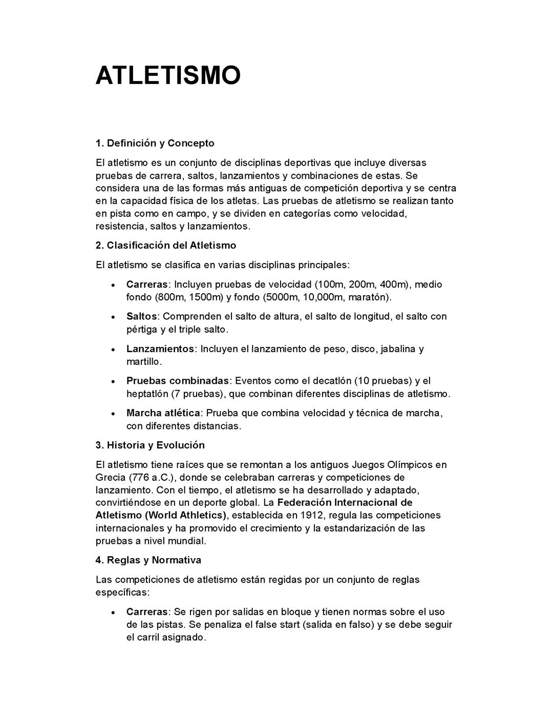 Todo sobre Atletismo - Historia, Reglas y Consejos