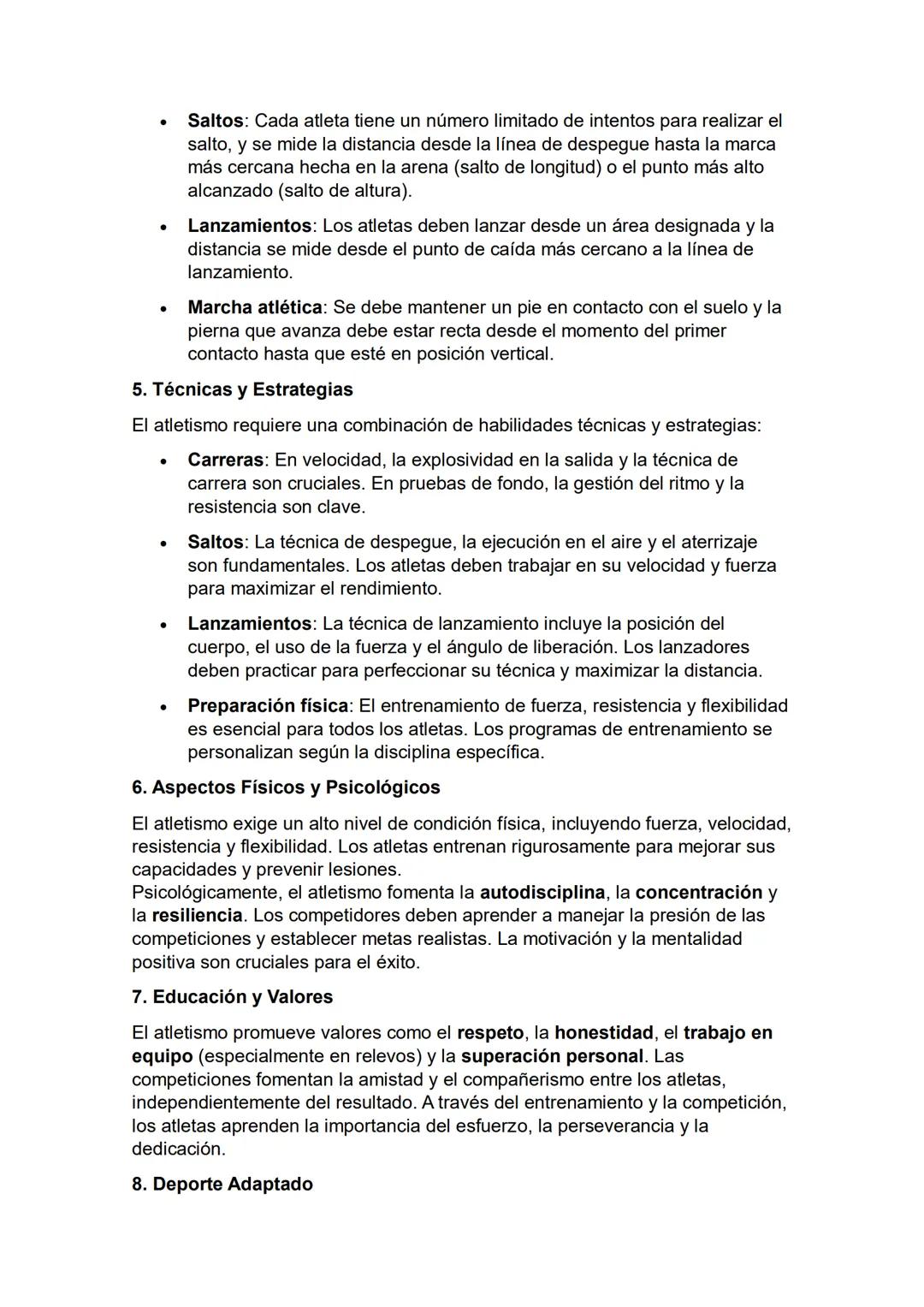 ATLETISMO
1. Definición y Concepto
El atletismo es un conjunto de disciplinas deportivas que incluye diversas
pruebas de carrera, saltos, la