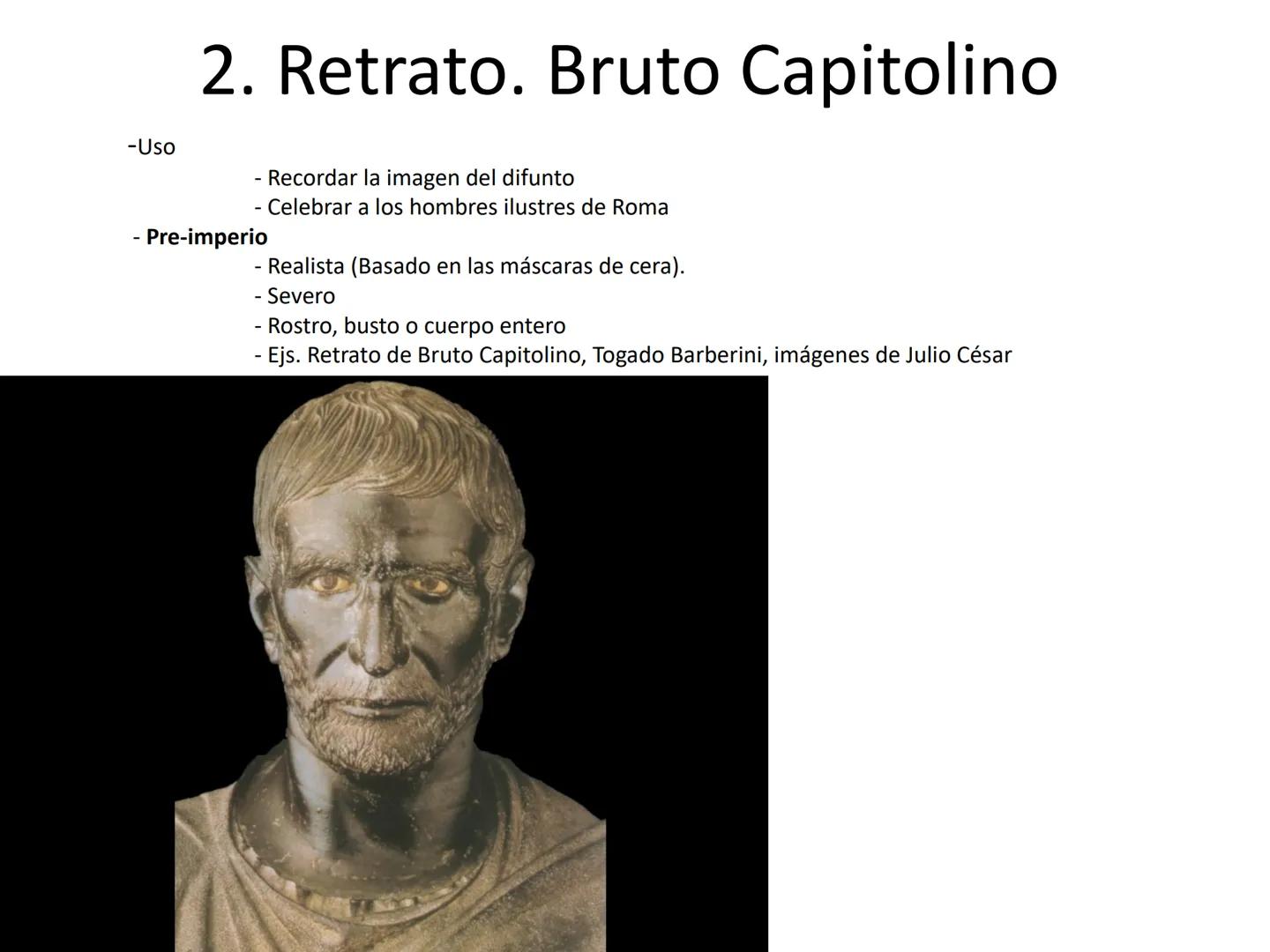 Roma.
Artes figurativas Escultura en Roma 1 características generales:
-Materiales
-Uso
-Mármol
-Bronce
- Etapas
2 Retrato
-Uso
Esquema 1
- 