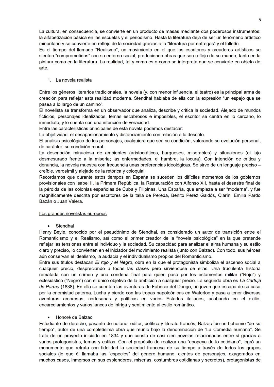 BLOQUE 6. LA SEGUNDA MITAD DEL SIGLO XIX.
De la narrativa romántica al Realismo en Europa
1. Introducción
1
El Romanticismo es un movimiento