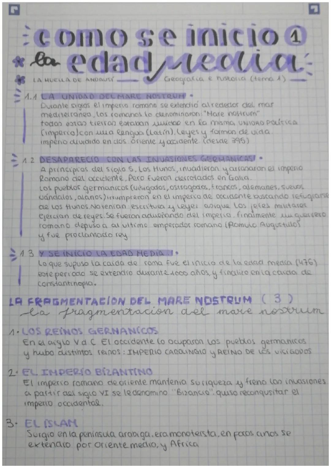 # como se inicio 4

# la edad Media:

LA HUELLA DE ANDAUSI

Geografia e nistoria (tema 1)

4.  1 LA UNIDAD DEL MARE NOSTRUER

Durante sigias