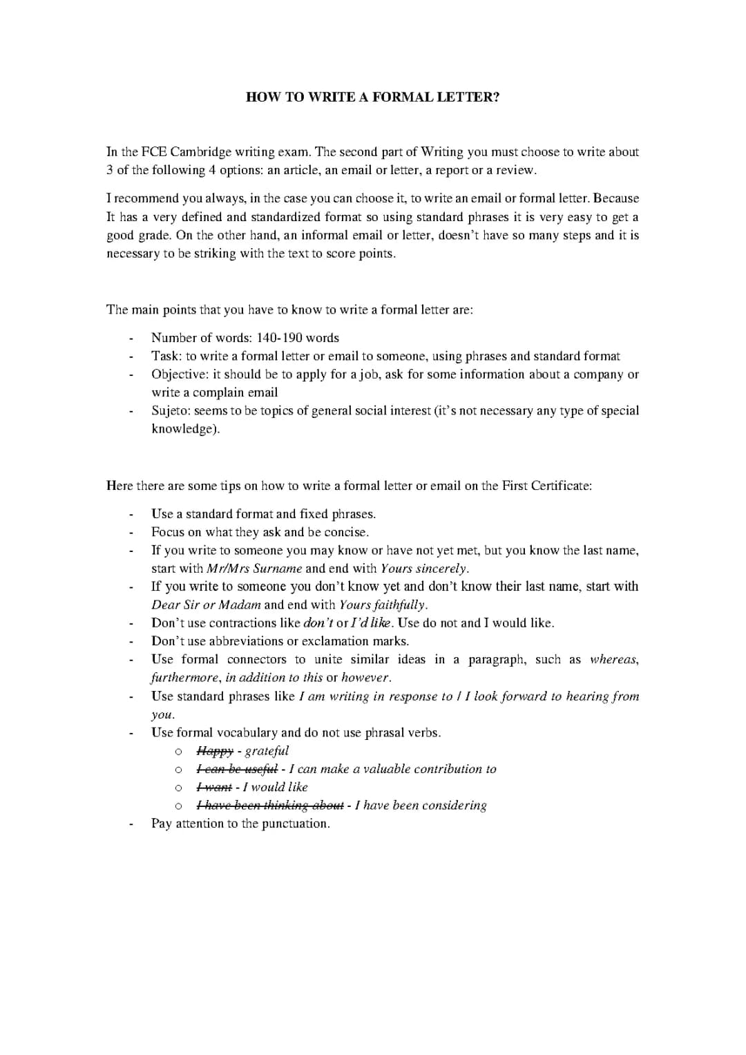 How to write a formal letter?