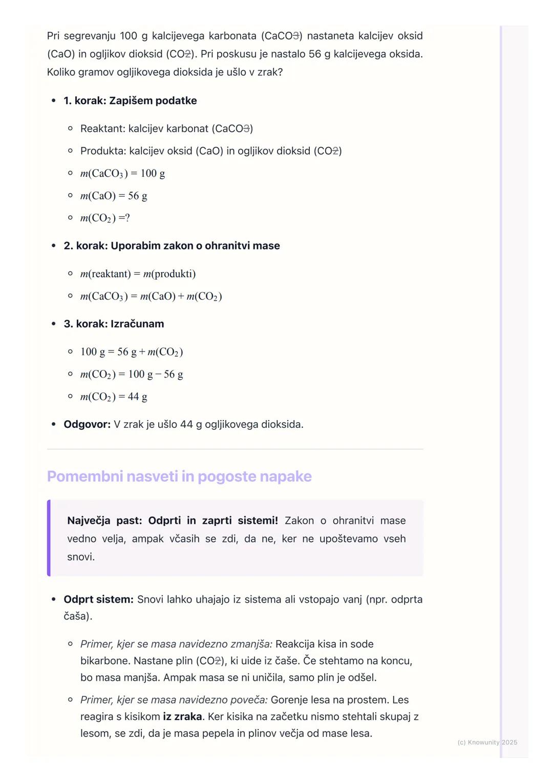 # Zakon o ohranitvi mase
(poenostavljeno)

Kaj je zakon o ohranitvi mase?

To je eno od osnovnih pravil v kemiji. V bistvu pravi, da se med 