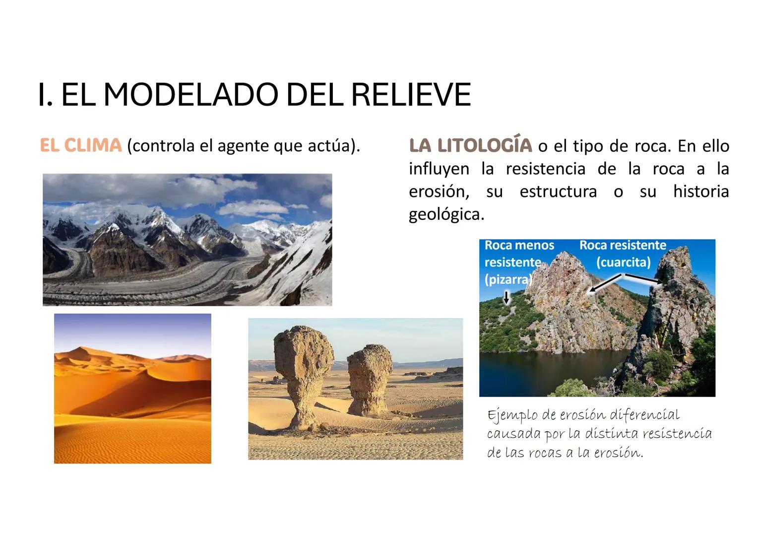 UP1

LOS
ESCULTORES
DEL RELIEVE
TERRESTRE

BIOLOGÍA Y GEOLOGÍA
3ºESO # QUÉ VAMOS A VER

I. El modelado del relieve

II. Los agentes y proces