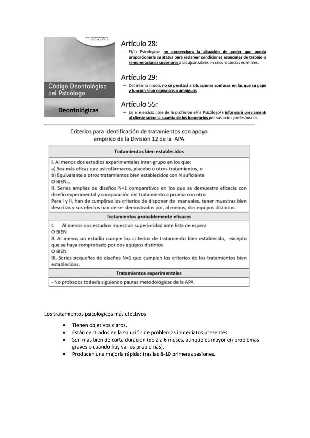 TÉCNICAS DE INTERVENCIÓN PSICOLÓGICA
Temas 1 y 2: La intervención psicológica: conceptos,
deontología y evolución histórica.
Antes de decir 