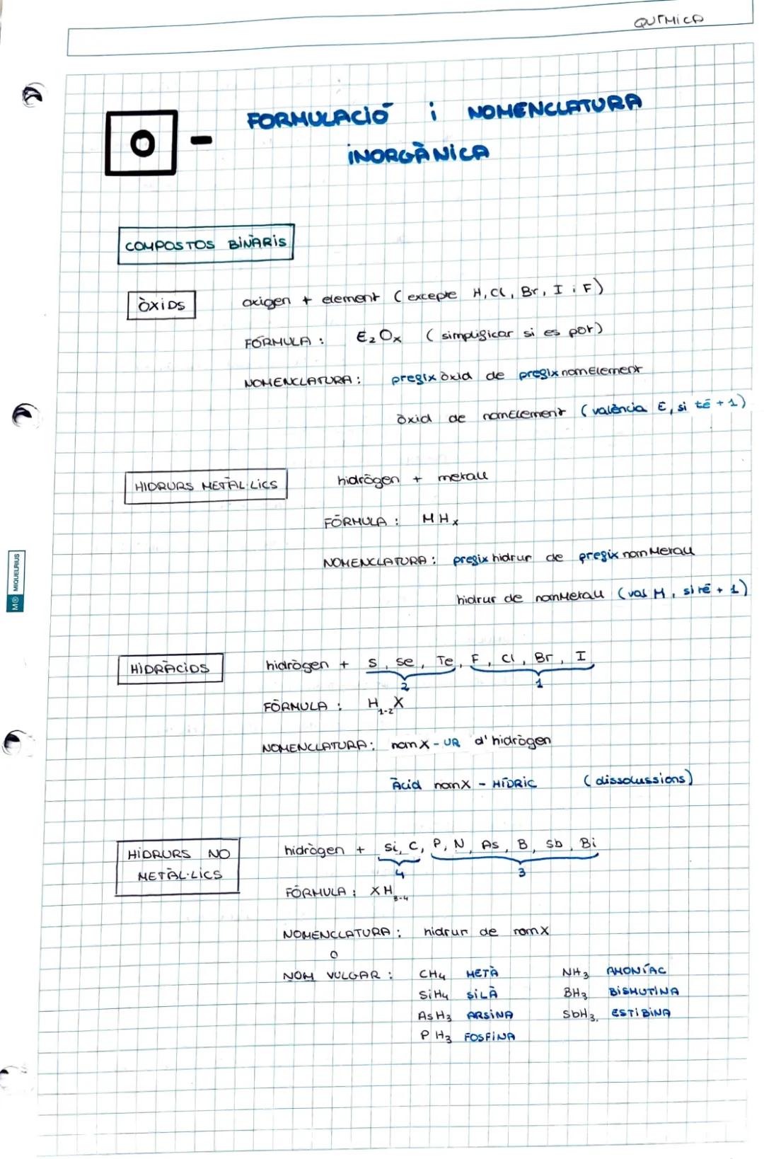 Exercicis de Formulació Orgànica i Inorgànica amb Solucions en PDF