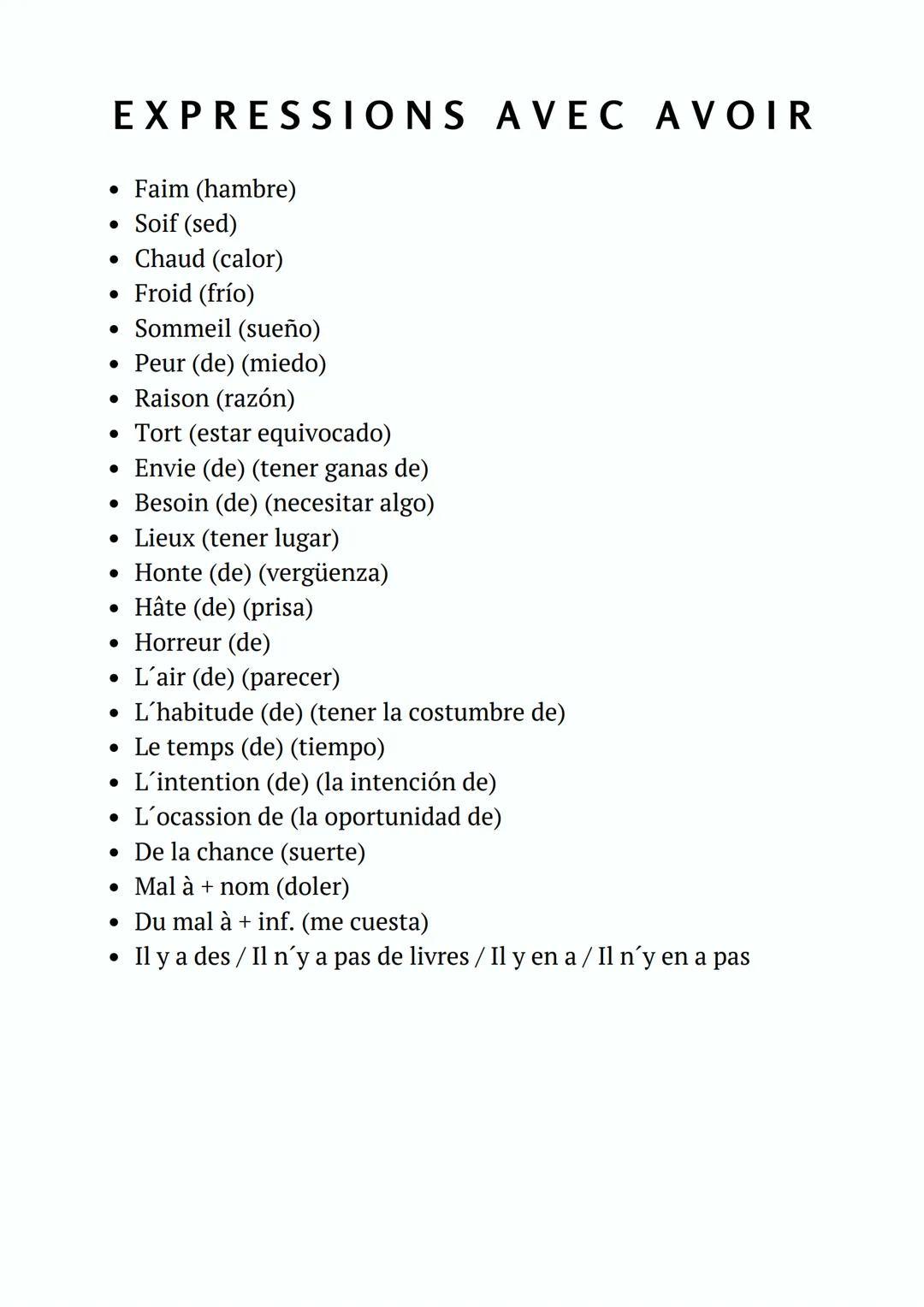 # Être et avoir

**ÊTRE**

*   Je suis
*   tu es
*   il est
*   nous sommes
*   vous êtes
*   ils sont

**AVOIR**

*   J'ai
*   tu as
*   il