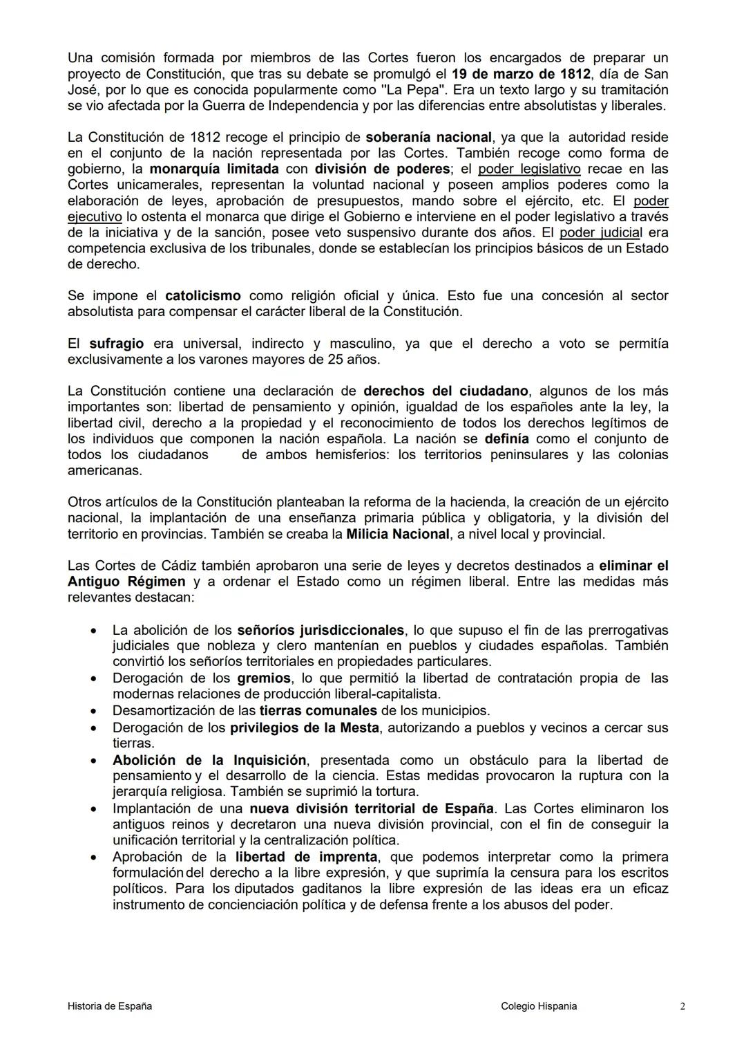 7. LAS CORTES DE CÁDIZ. LA CONSTITUCIÓN DE 1812.
Introducción
En 1808 las tropas de Napoleón invaden España, el pueblo español se levanta co