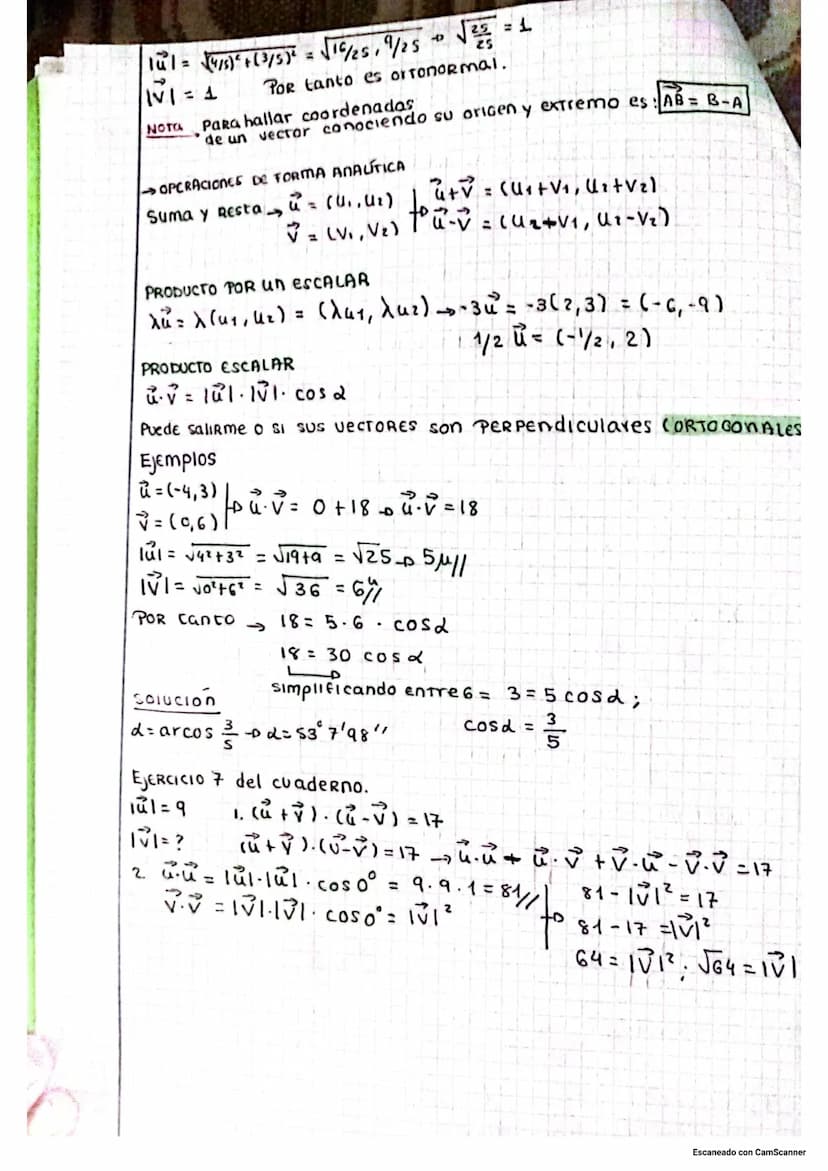 &amen matemáticas
GeomeTRÍA PLANA
VECTORES están definidos POR: módulo : distancia del oricen al extremo
A Dos Vectores son EQUIPOLENTES DIR