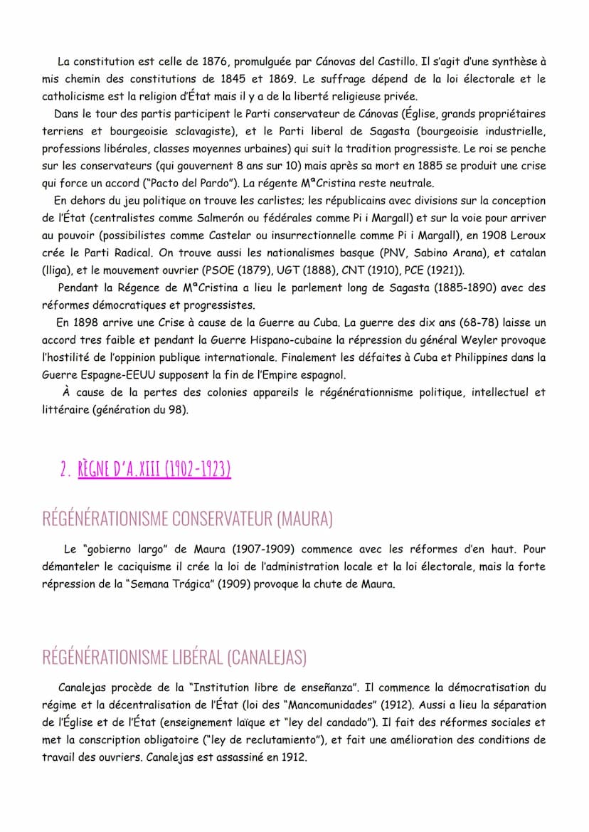 HEF BACHIBAC
U.3: LA DIFFICILE MARCHE VERS LE LIBÉRALISME ET LES TRANSFORMATIONS
ÉCONOMIQUES DE L'ESPAGNE AU XIX SIÈCLE
1. LA DISPARITION DE