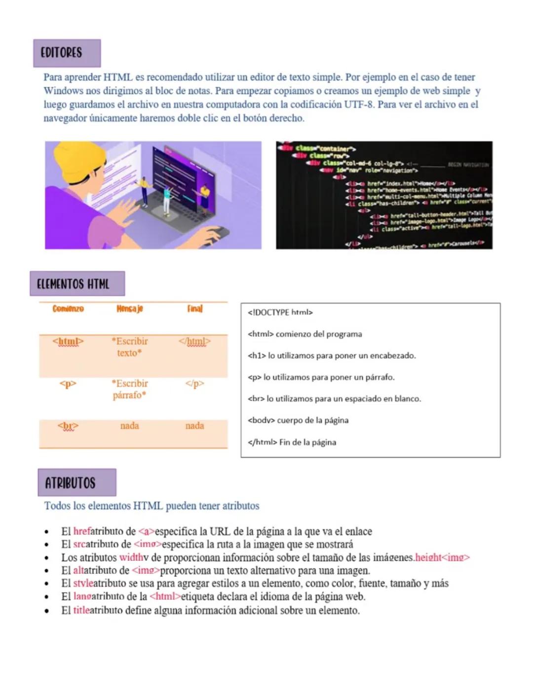 Resumen personalizado del lenguaje de marcas
HTML
HTML se trata de un lenguaje de marcado estándar para las páginas web. Éste
describe la es