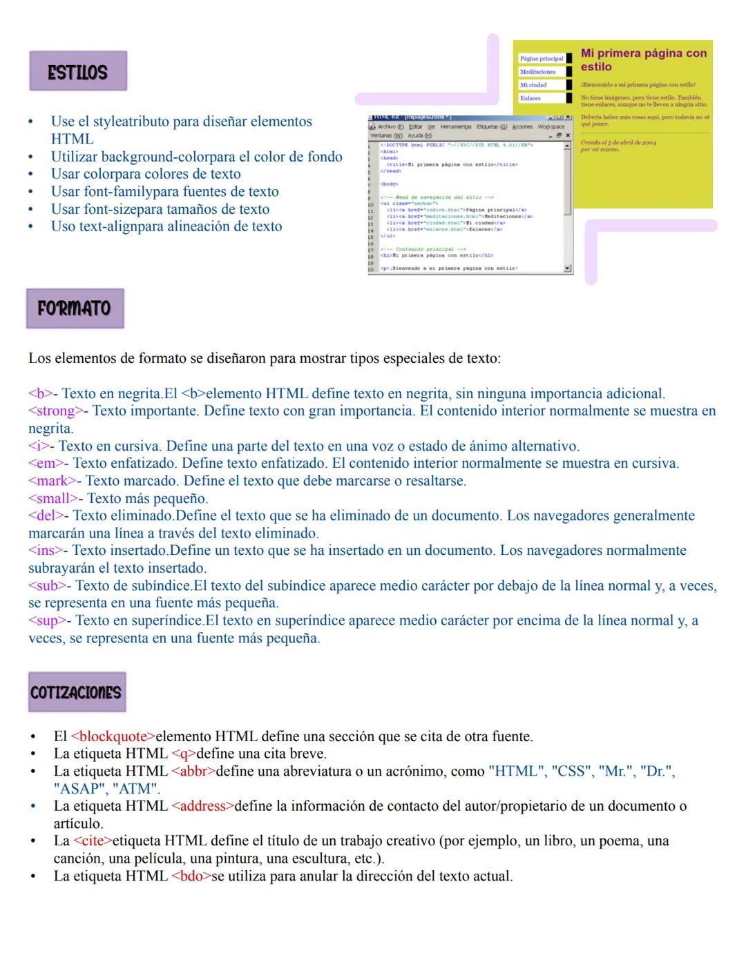 Resumen personalizado del lenguaje de marcas
HTML
HTML se trata de un lenguaje de marcado estándar para las páginas web. Éste
describe la es