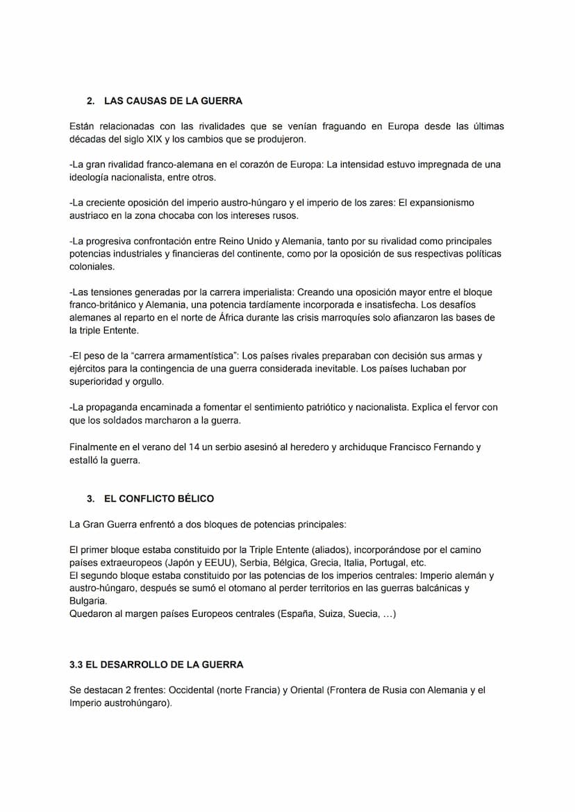 1° GUERRA MUNDIAL: TEMA 6
1. ANTECEDENTES DE LA GUERRA
En el último tercio del siglo XIX, el imperio alemán se convirtió en la primera poten