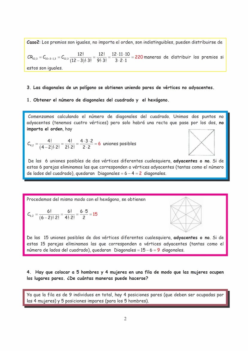 Ejercicios Resueltos Combinatoria
1. ¿De cuántas maneras pueden sentarse 10 personas en un banco si hay 4 sitios
disponibles?
Nótese que imp
