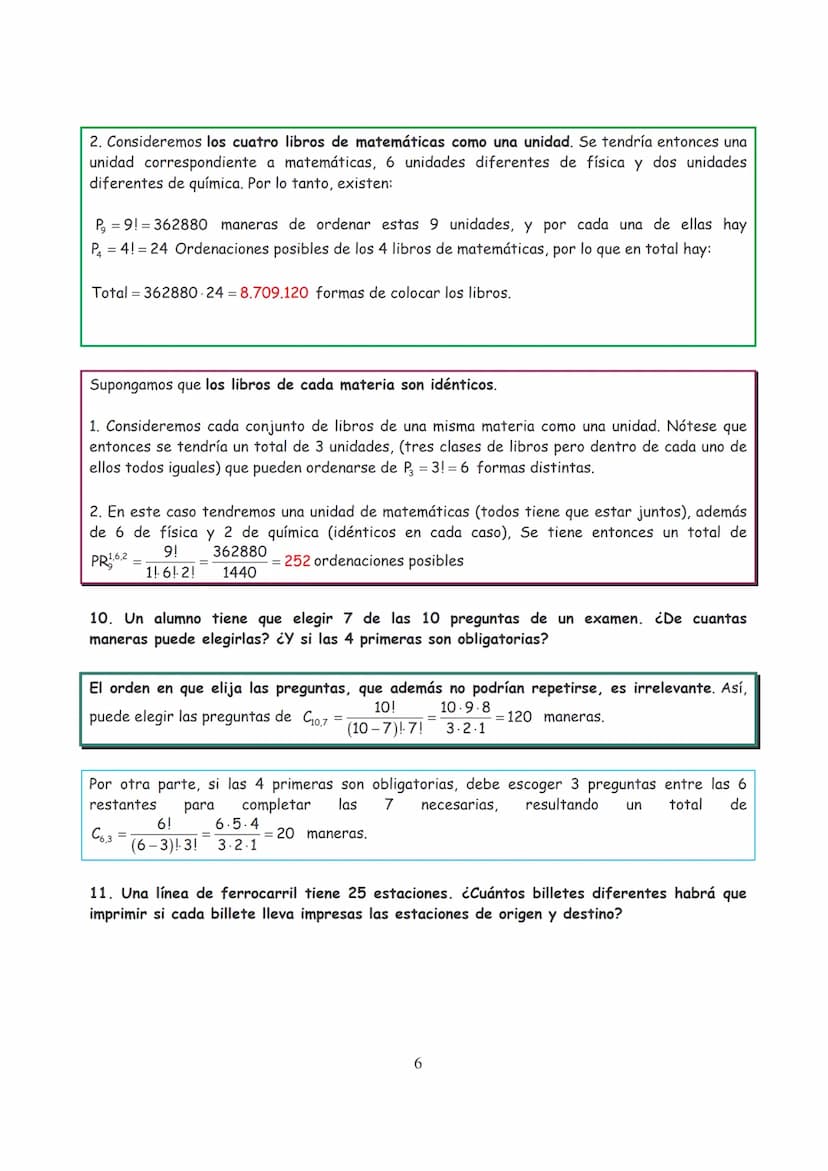 Ejercicios Resueltos Combinatoria
1. ¿De cuántas maneras pueden sentarse 10 personas en un banco si hay 4 sitios
disponibles?
Nótese que imp