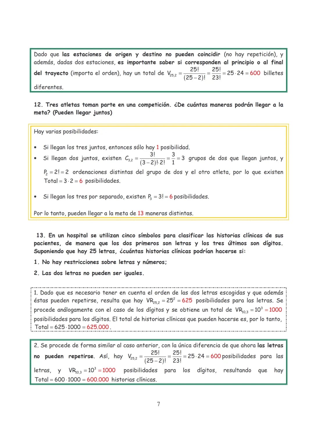 Ejercicios Resueltos Combinatoria
1. ¿De cuántas maneras pueden sentarse 10 personas en un banco si hay 4 sitios
disponibles?
Nótese que imp
