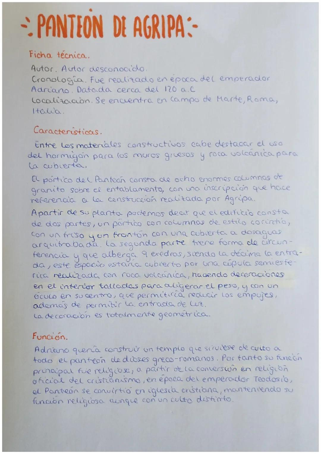 # PANTEON DE AGRIPA-

Ficha técnica.

Autor. Autor desconocido.

Cronologia. Fue realizado en epoca del emperador
Adriano. Datada cerca del 