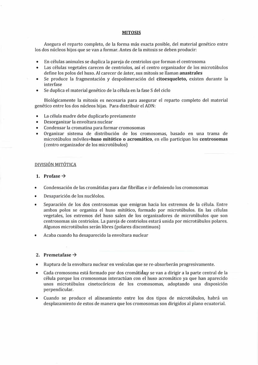 Son los procesos que se desarrollan desde que se forma una célula hasta que esta se divide
para dar una nueva. Constituye una serie de etapa