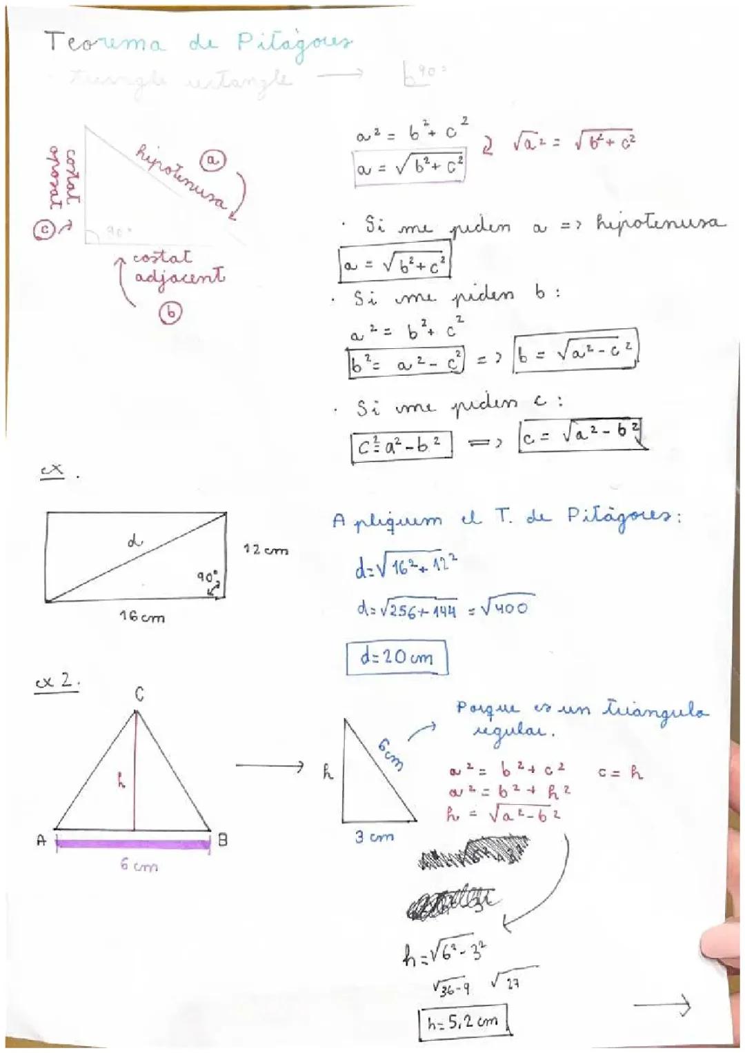 Ejercicios Resueltos del Teorema de Pitágoras y Tales para 2o y 3o ESO - PDF Gratis