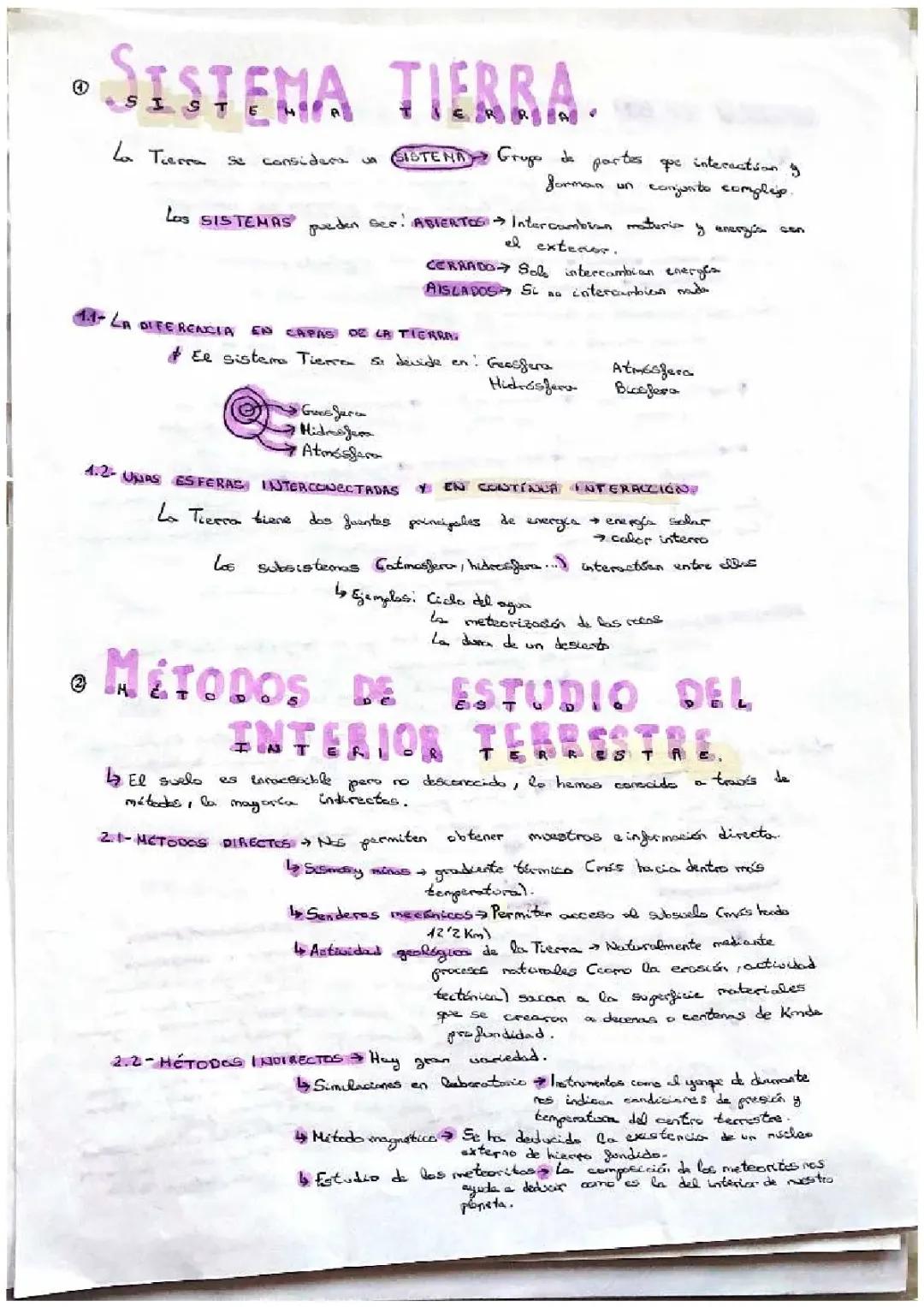 Resumen del Sistema Tierra: Terremotos, Capas y Movimientos