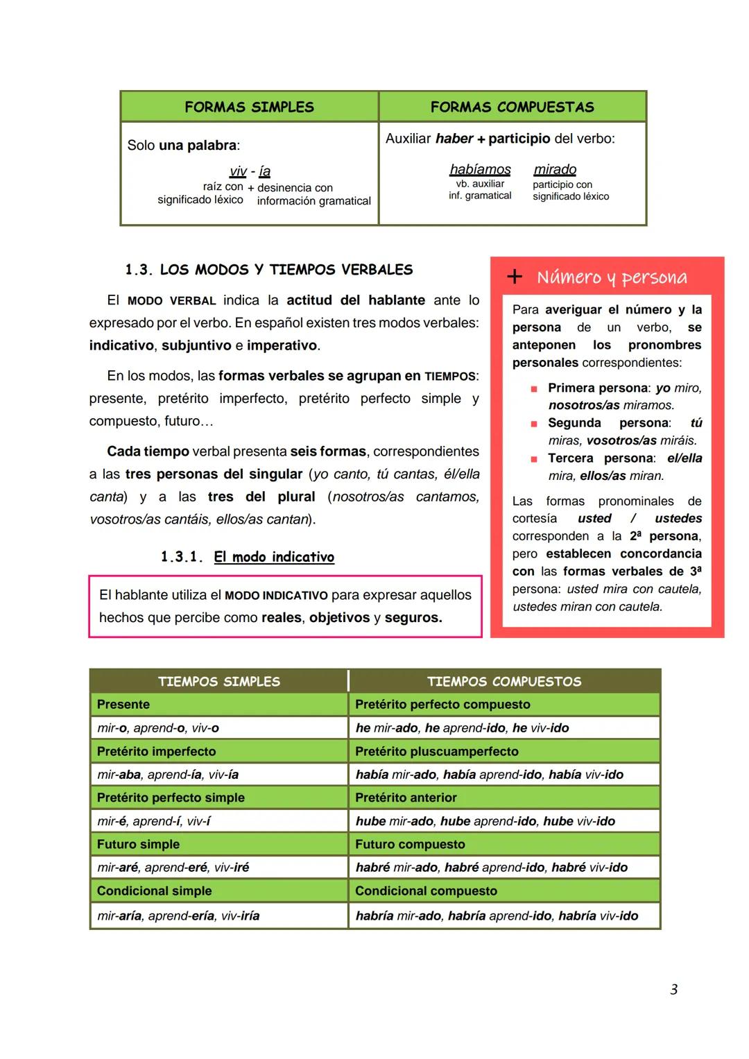 1. El verbo
TEMA 8. TRES, DOS, UNO...IACCIÓN!
1.1. Definición y forma del verbo
1.2. La conjugación verbal
1.2.1. Formas personales y formas