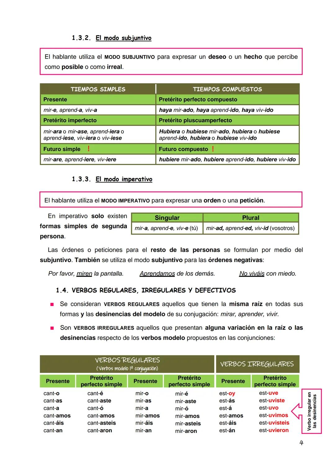 1. El verbo
TEMA 8. TRES, DOS, UNO...IACCIÓN!
1.1. Definición y forma del verbo
1.2. La conjugación verbal
1.2.1. Formas personales y formas