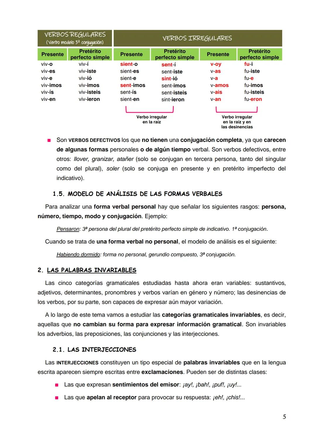 1. El verbo
TEMA 8. TRES, DOS, UNO...IACCIÓN!
1.1. Definición y forma del verbo
1.2. La conjugación verbal
1.2.1. Formas personales y formas