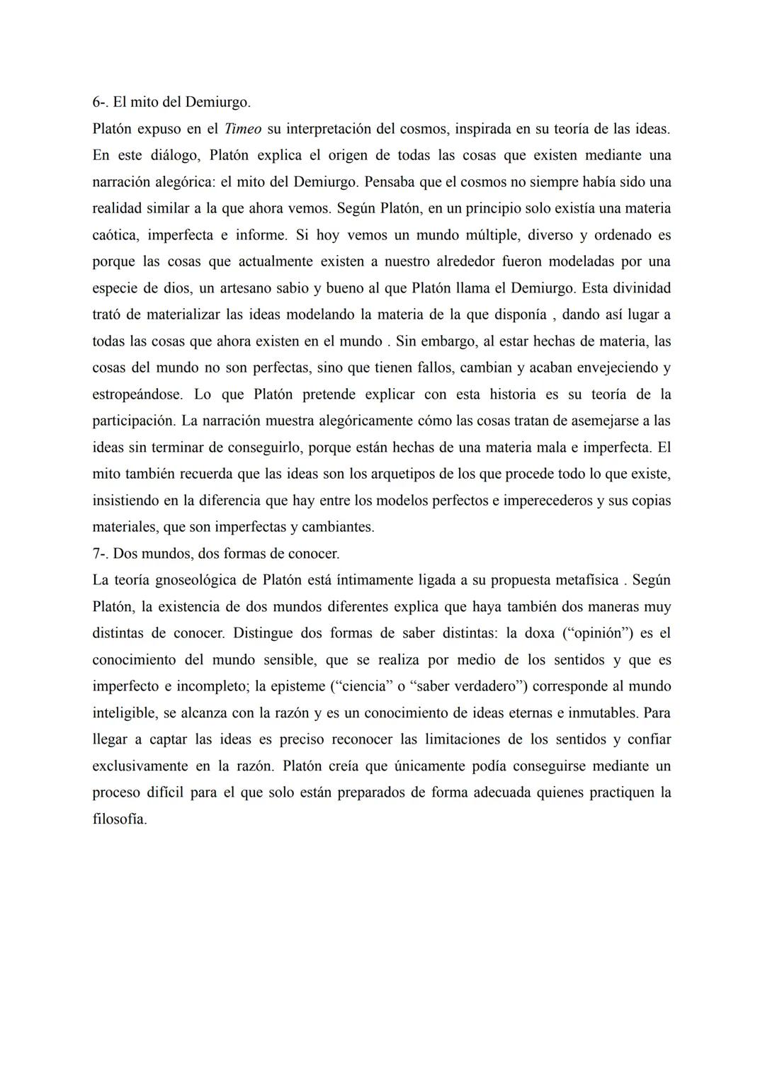 Tema 1. Platón
1-. Los peligros del relativismo.
Platón se opuso a las teorías relativistas y escépticas defendida por los sofistas ya que e