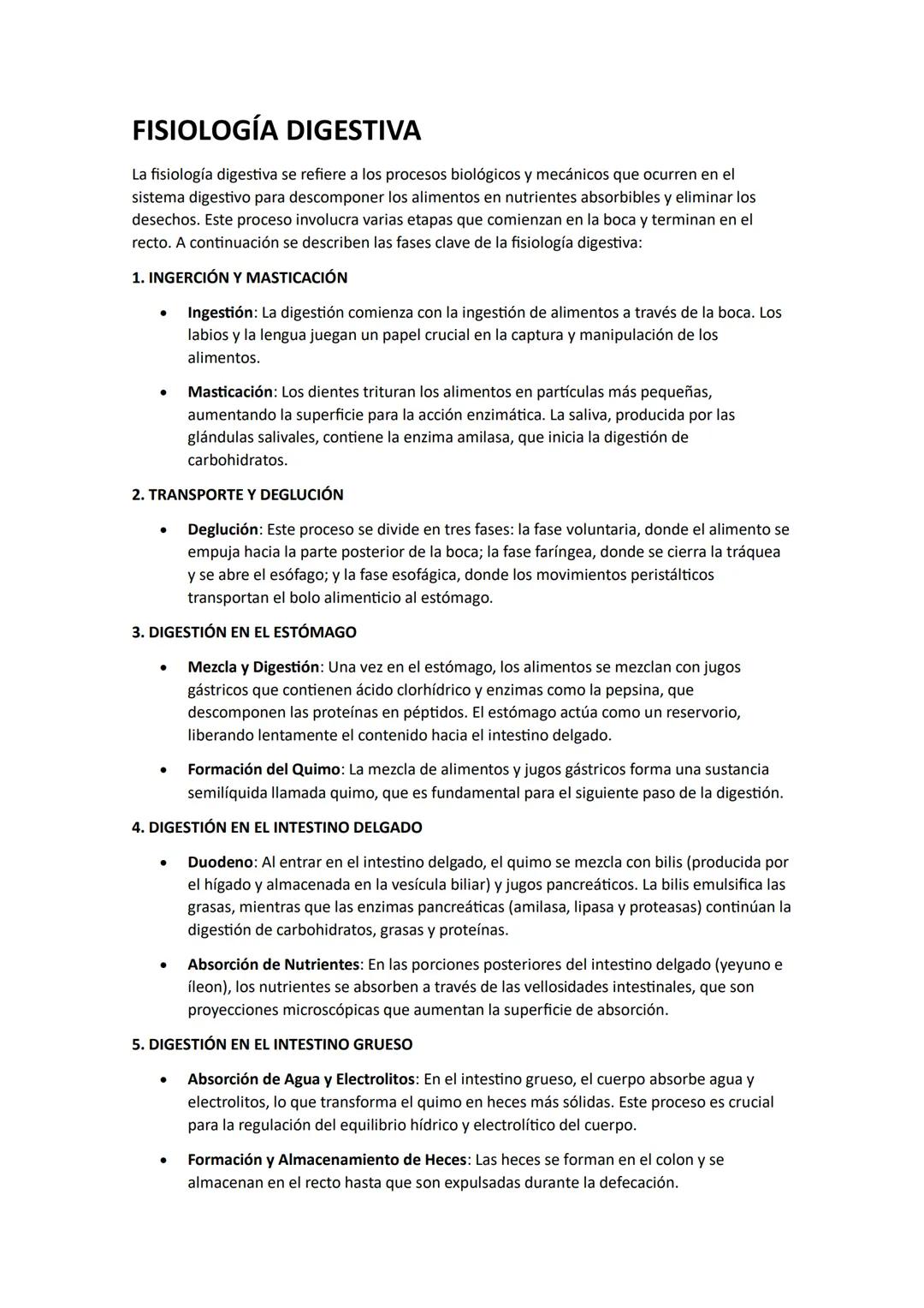 # FISIOLOGÍA DIGESTIVA

La fisiología digestiva se refiere a los procesos biológicos y mecánicos que ocurren en el
sistema digestivo para de