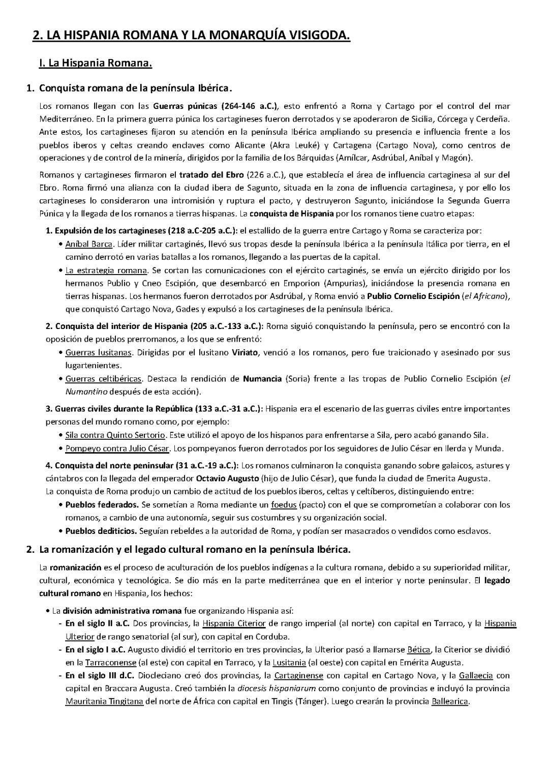 Tema La Hispania Romana y La Monarquía Visigoda