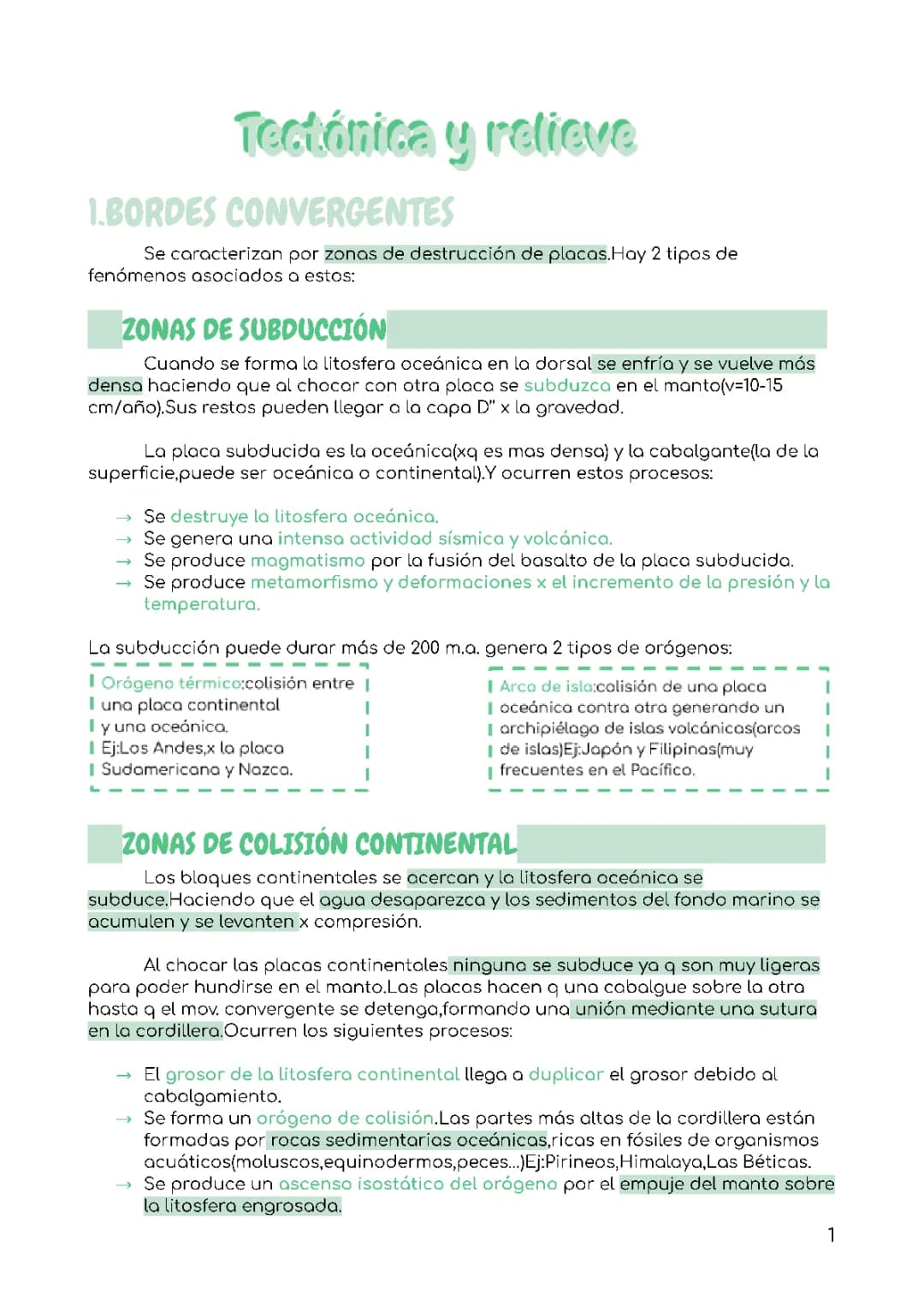Tipos de placas tectónicas y bordes convergentes: ejemplos y mapa