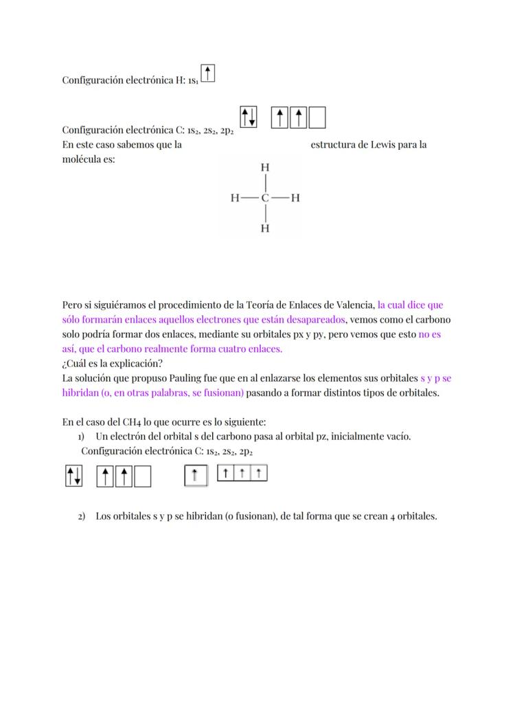 estructura de puntos ch4 lewis