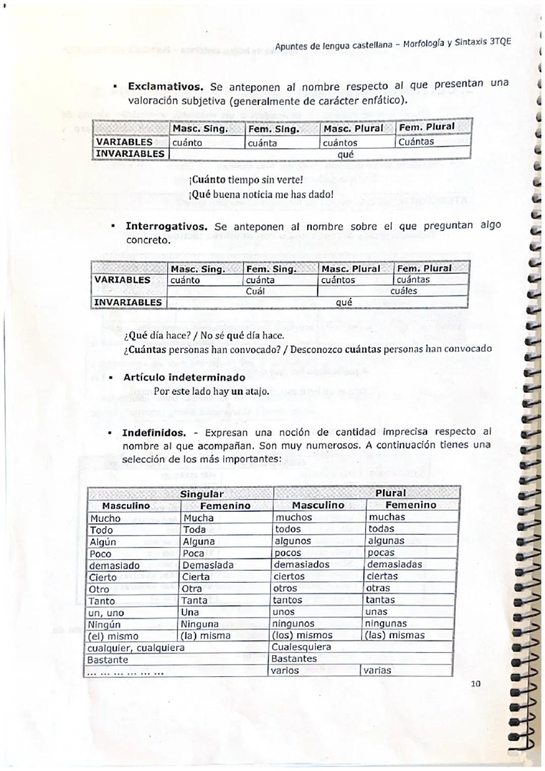 ·
Apuntes de lengua castellana - Morfología y Sintaxis 3TQE
Conjunto de palabras que comparten propiedades sintácticas fundamentales,
así co