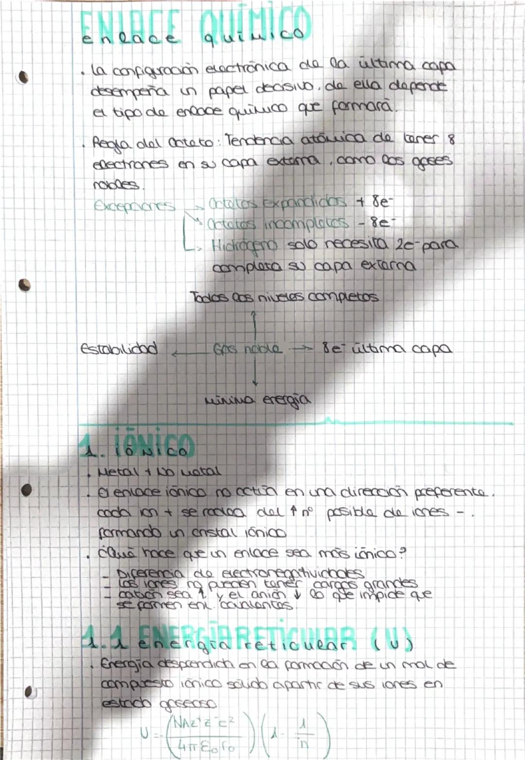 # ENLACE QUIMICO

- La configuración electrónica de la última capa
desepeña un papel decisivo, de ella depende
el tipo de enlace químico que