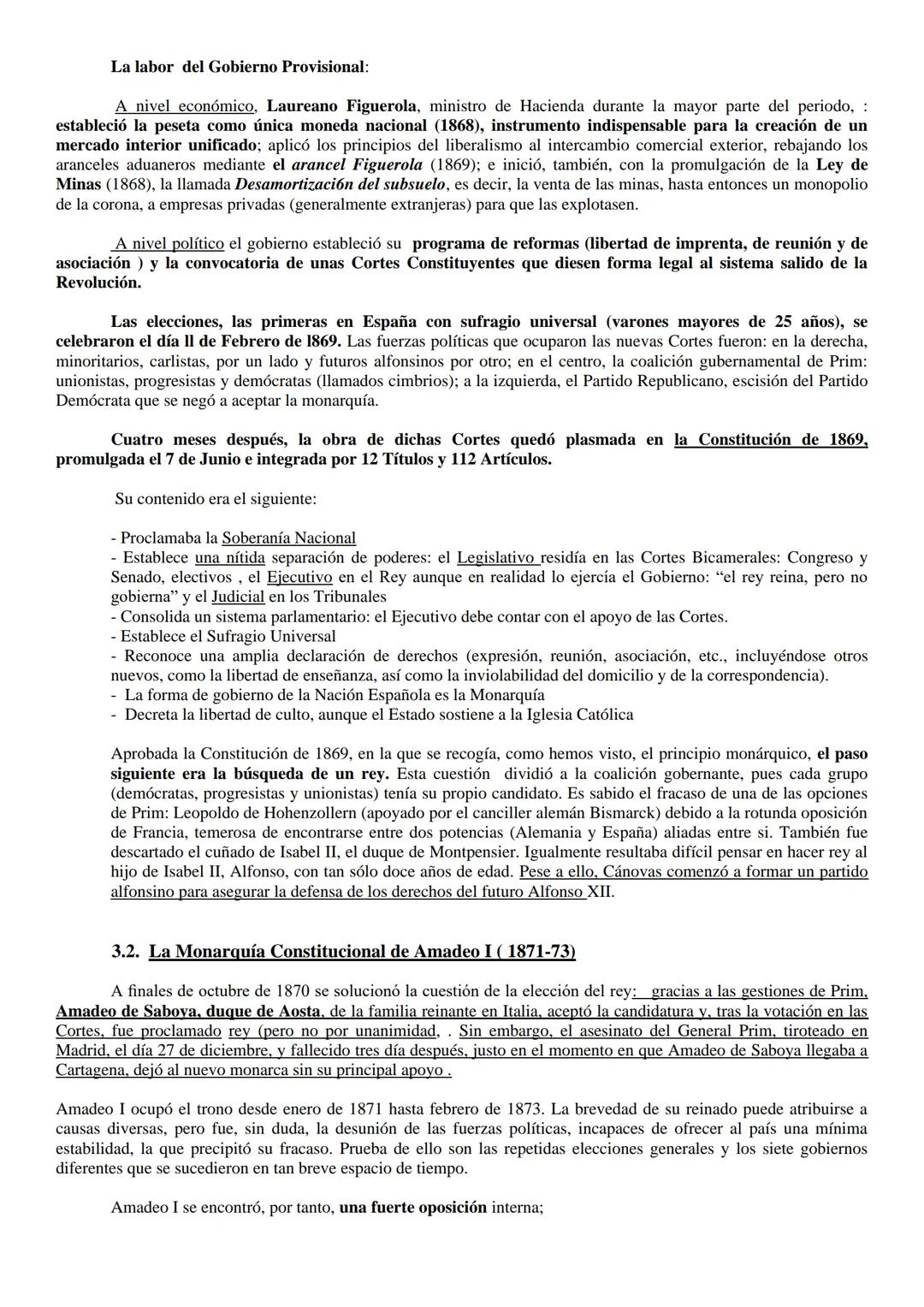 TEMA 4: EL SEXENIO REVOLUCIONARIO O DEMOCRÁTICO (1868-1874).
1. INTRODUCCIÓN
Se conoce por Sexenio Democrático o Revolucionario el periodo d