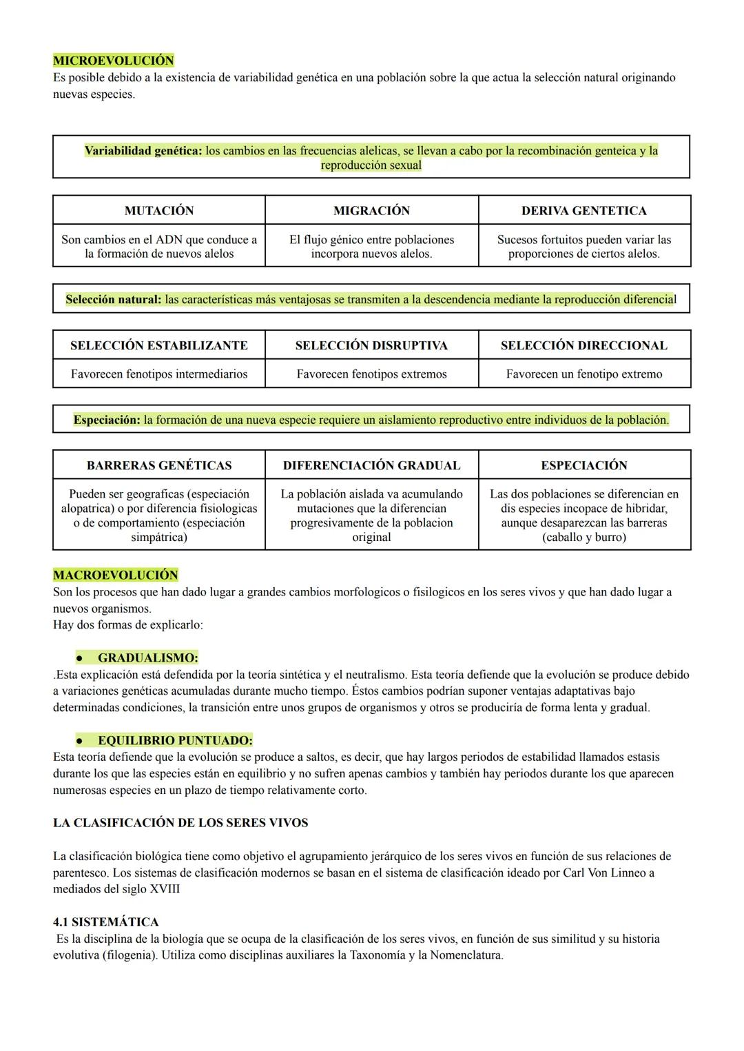# TEMA 1: EVOLUCIÓN Y CLASIFICACIÓN DE LOS SERES VIVOS

LOS GRANDES CAMBIOS EN LOS SERES VIVOS

La vida surgió en la Tierra hace 3700Ma, con