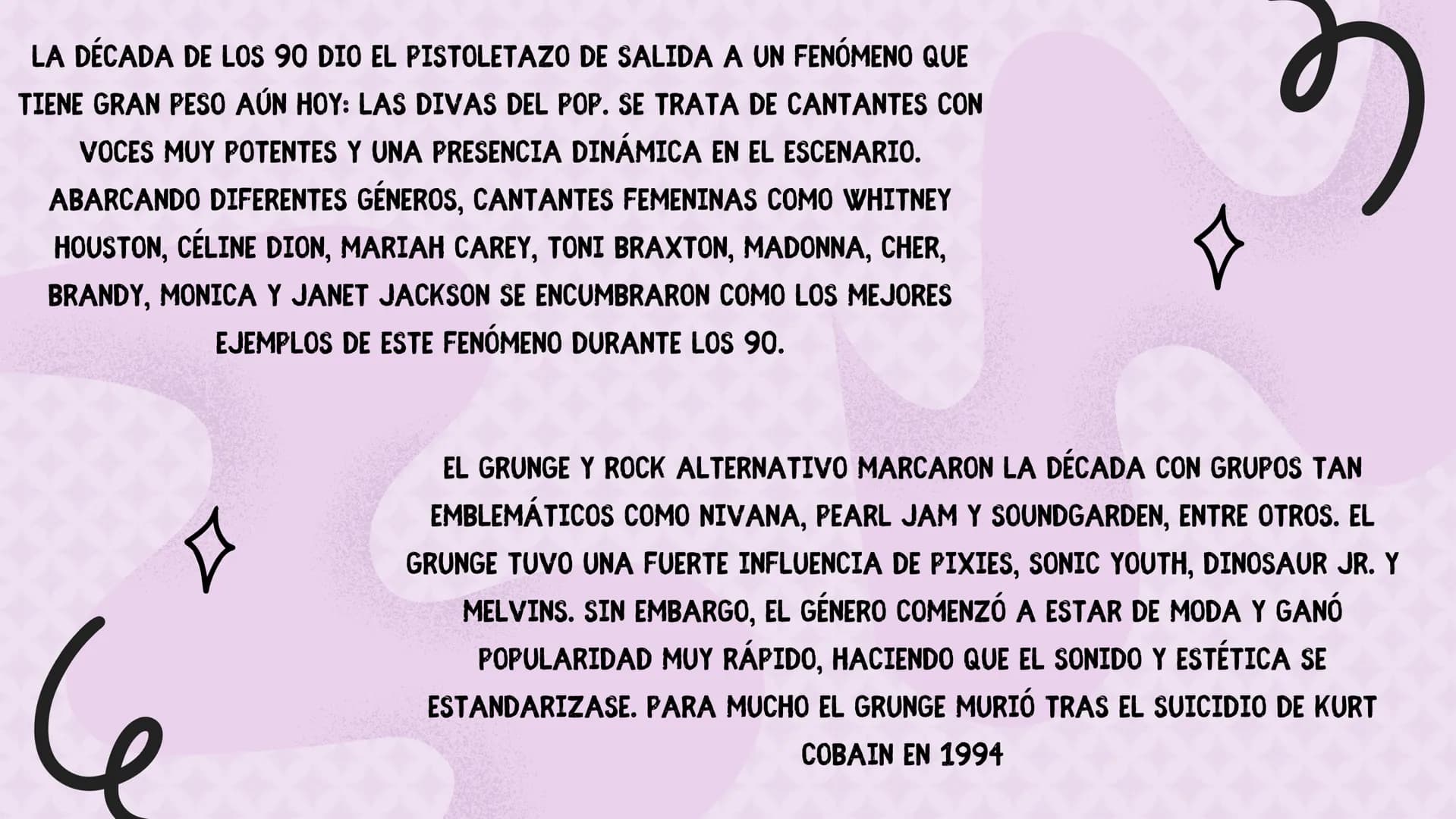 
<p>Tras el boom de los sintetizadores y sonidos electrónicos de los 80, la música de los 90 tuvo un sonido muy característico con la mezcla