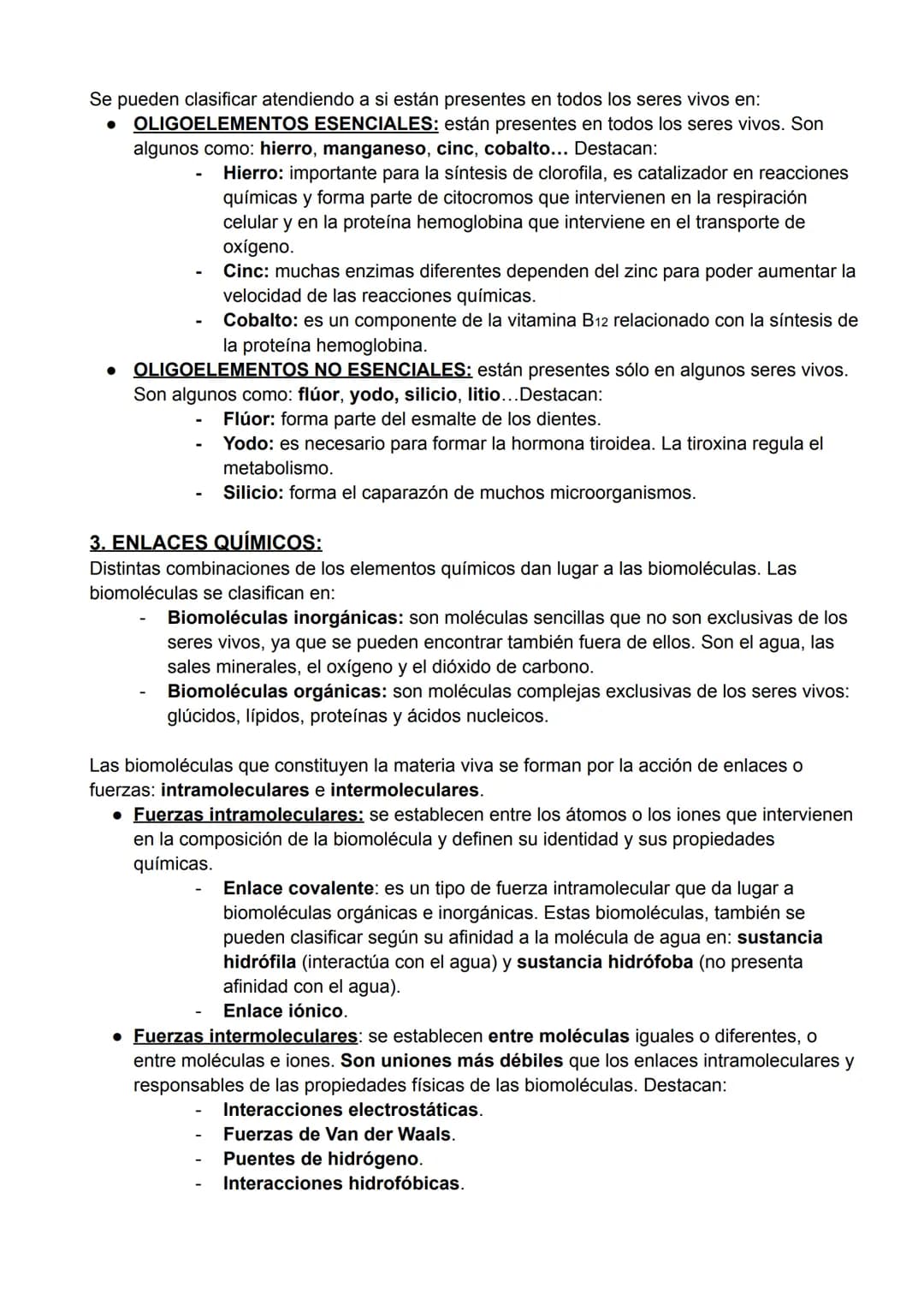 BIOELEMENTOS
Todos los seres vivos están formados por la combinación de algunos elementos químicos,
que reciben el nombre de bioelementos. E