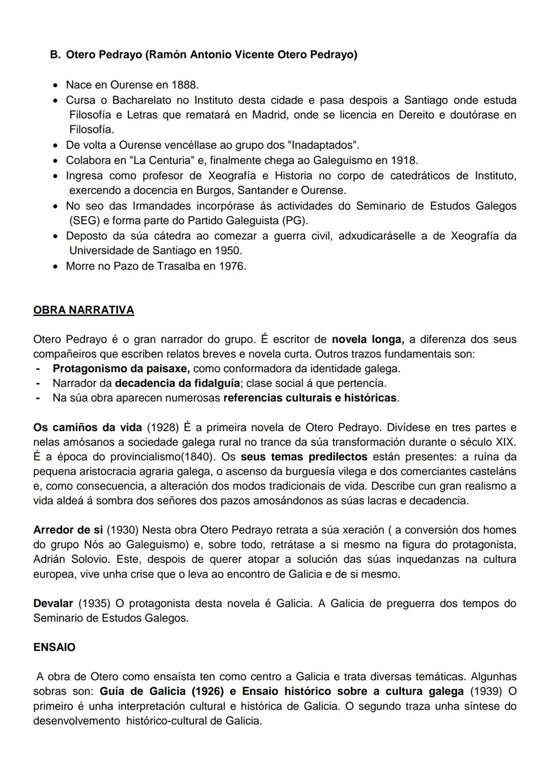 O GRUPO NÓS/ A XERACIÓN NÓS
Coñécese co nome de Grupo/Xeración Nós ao grupo de escritores que en 1920 fundaron a
revista do mesmo nome. Este