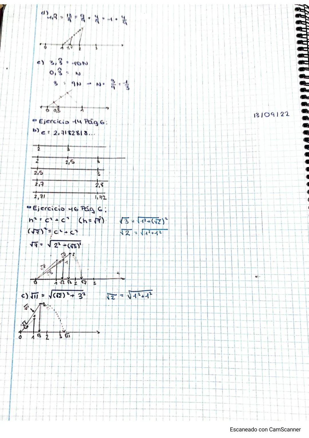 - EVALUACION

UNIDAD 1: N° Reales

- Ejercicio 49 Pág 14:

a) $\sqrt[5]{2^3\sqrt{2}\sqrt{2}} = \sqrt[5]{2^3 2^{\frac{1}{2}} 2^{\frac{1}{4}}}