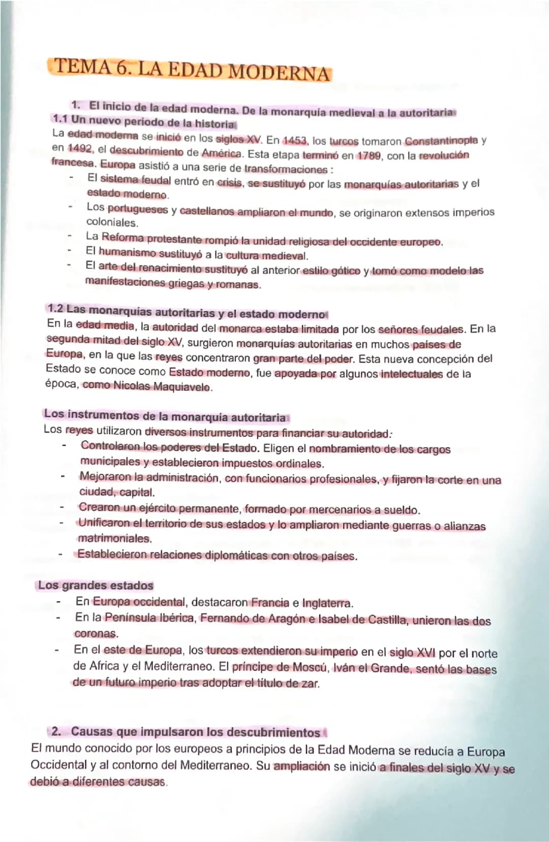 La Edad Moderna (2ESO)