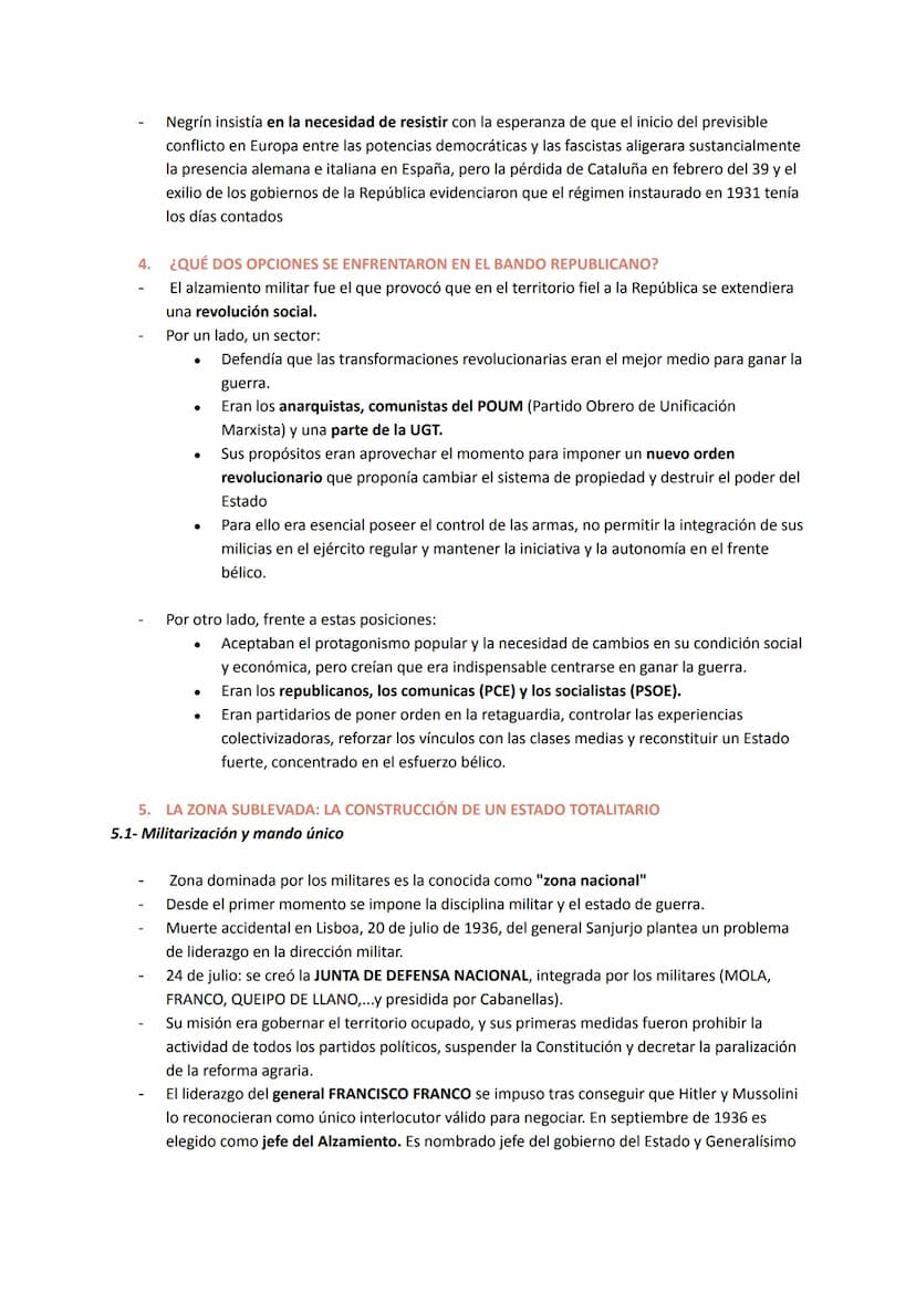 LA GUERRA CIVIL (1936-1939)
1. DEL GOLPE DE ESTADO A LA GUERRA CIVIL
1.1- El levantamiento militar
Grupos de militares planean desde inicios